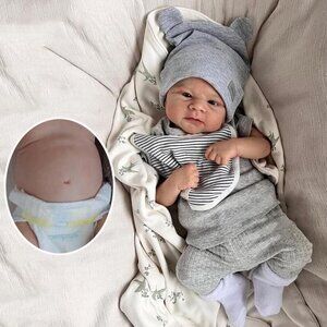 ❤️  inch Baby Boy Doll Full Body Silicone Eyes Open Soft Vinyl
